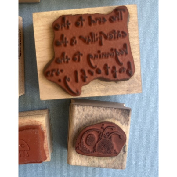 Butterflies & Ladybugs Wooden Block Rubber Stamps Lot of 13 - Picture 10 of 13